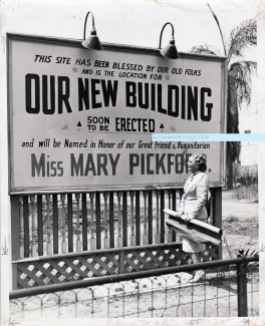 Mary Pickford spearheaded the campaign to raise funds for a new building for the Los Angeles Jewish Home for the Aged. She worked in partnership with my great-grandmother Ida Mayer Cummings and her younger brother, Louis B. Mayer, as well as many prominent Los Angelenos and Hollywood notables.